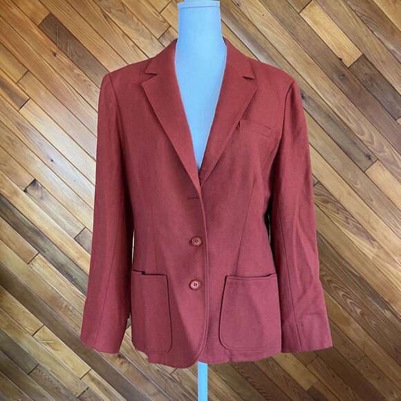 Vintage 60s/70s Pendleton Burnt Orange Wool Blazer - Picture 1 of 7